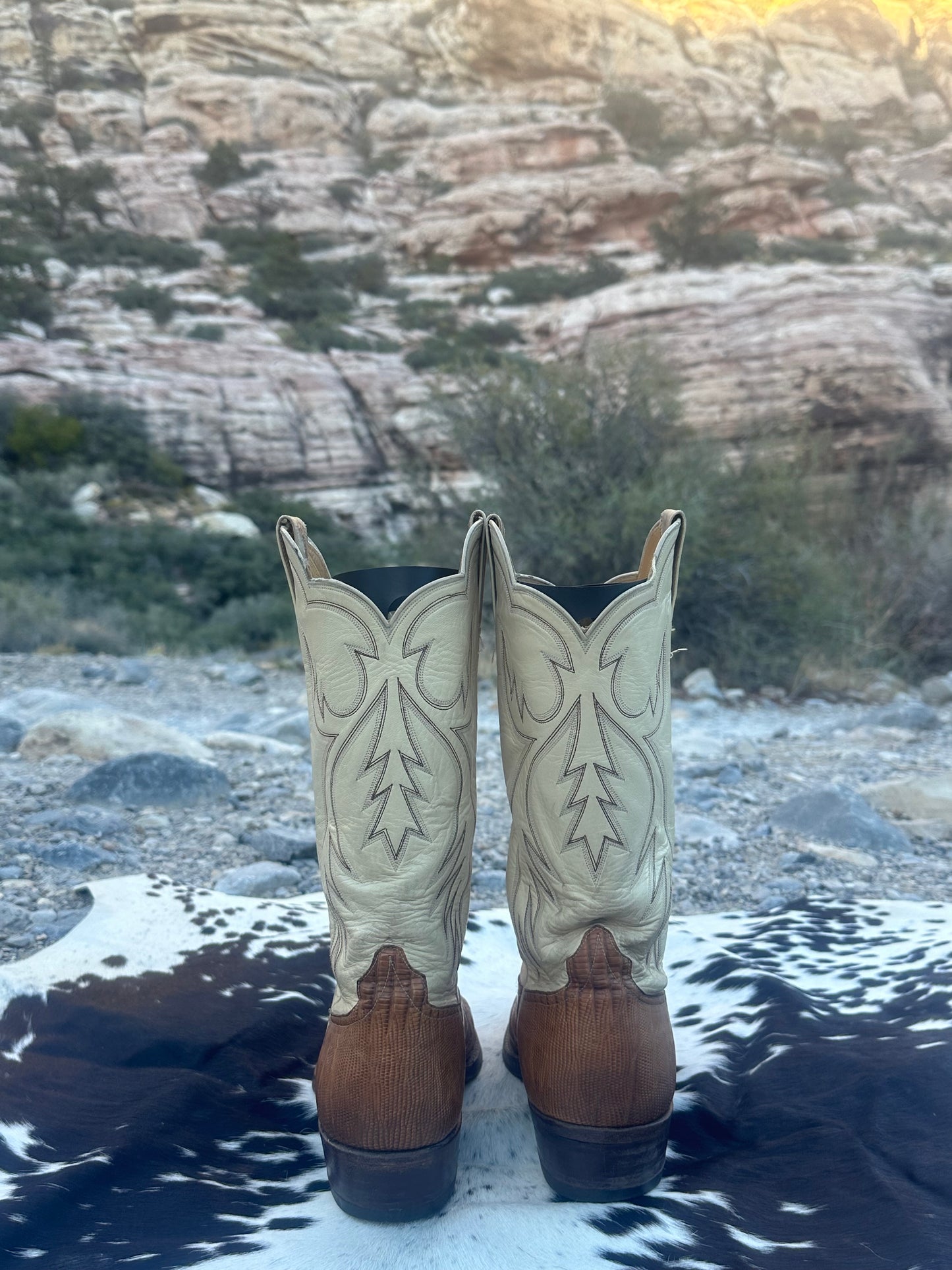 Rios Of Mercedes Teju Lizard Skin Cowboy Boots